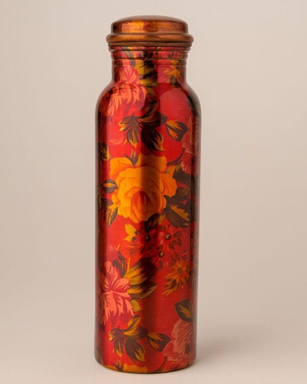 Botella de Cobre Roja – Hidratación Ayurvédica (950 ml)
