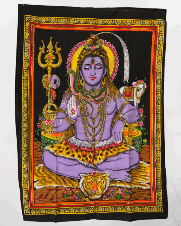 Tapiz hindú de Shiva – Pintado a mano