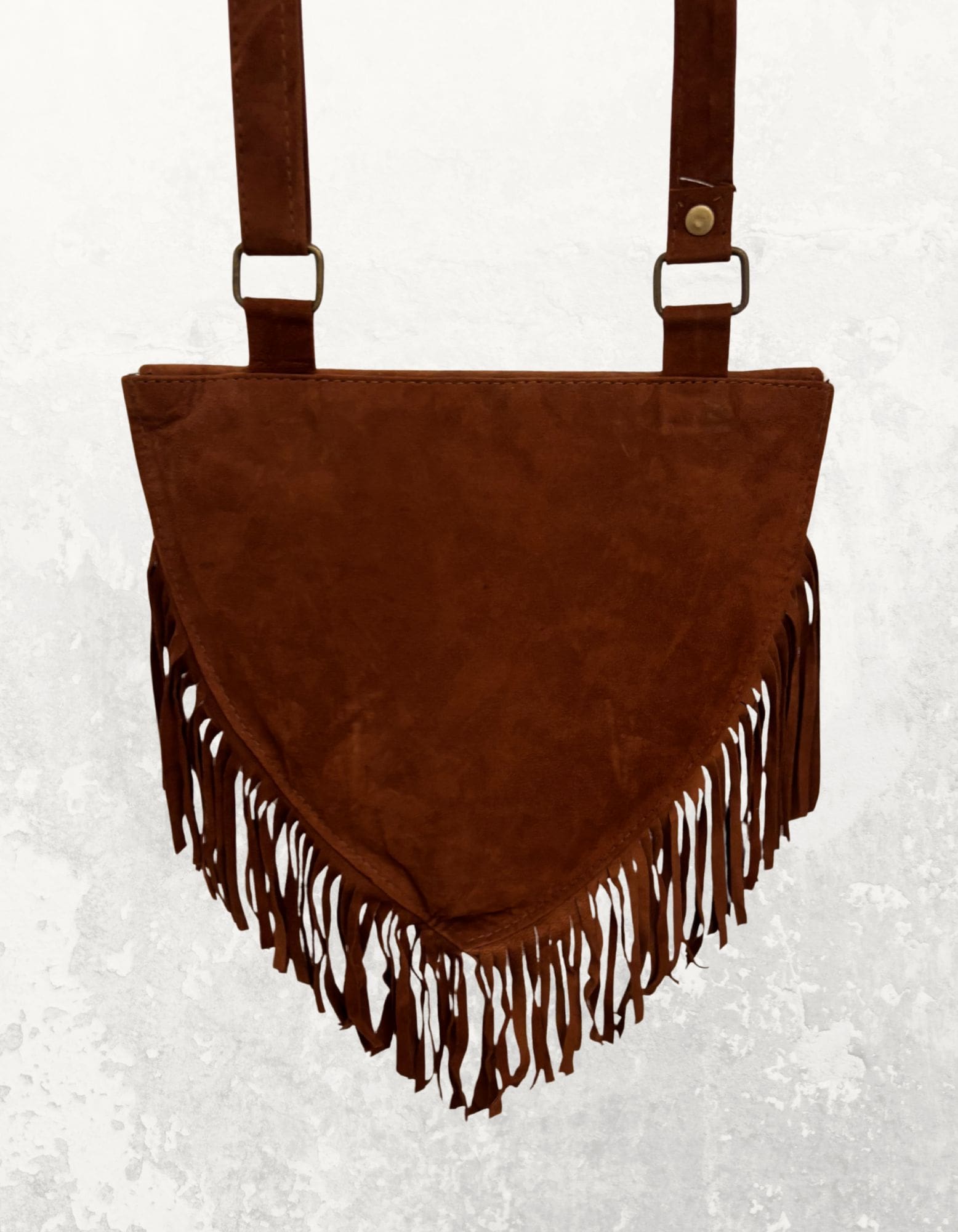 Bolso Nayara – Bordado Aari sobre piel marrón - Imagen 2