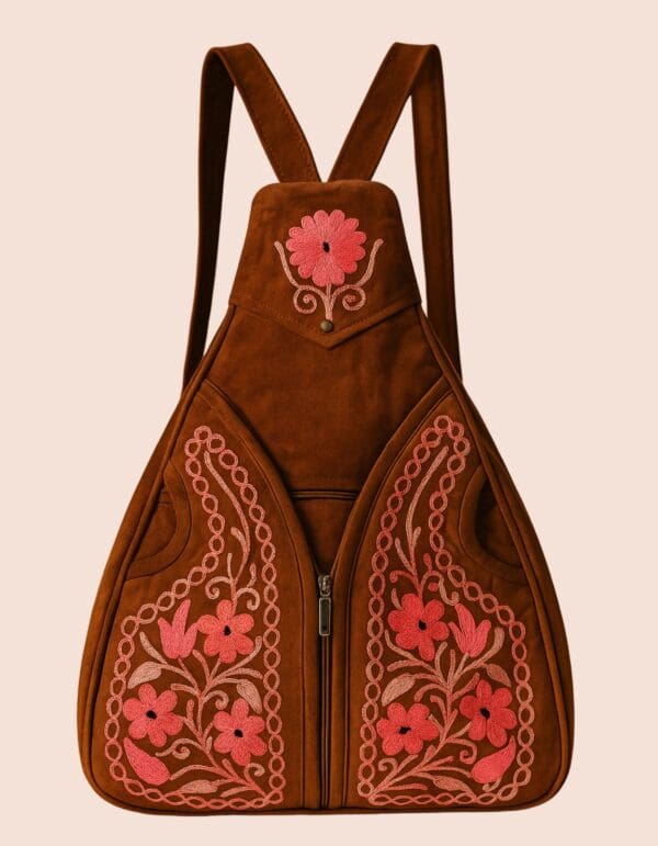 Mochila Gulabi – Bordado Aari en piel