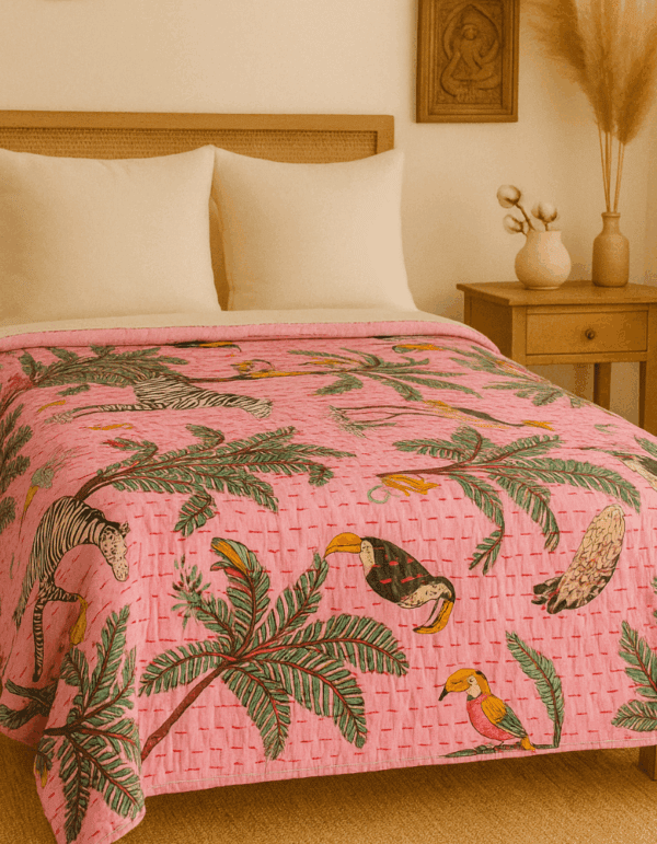 Colcha Jungla Rosa – 280 x 230 cm