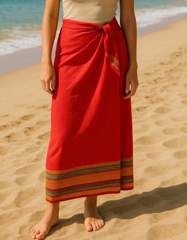 Pareo Lungi Rojo - Imagen 2